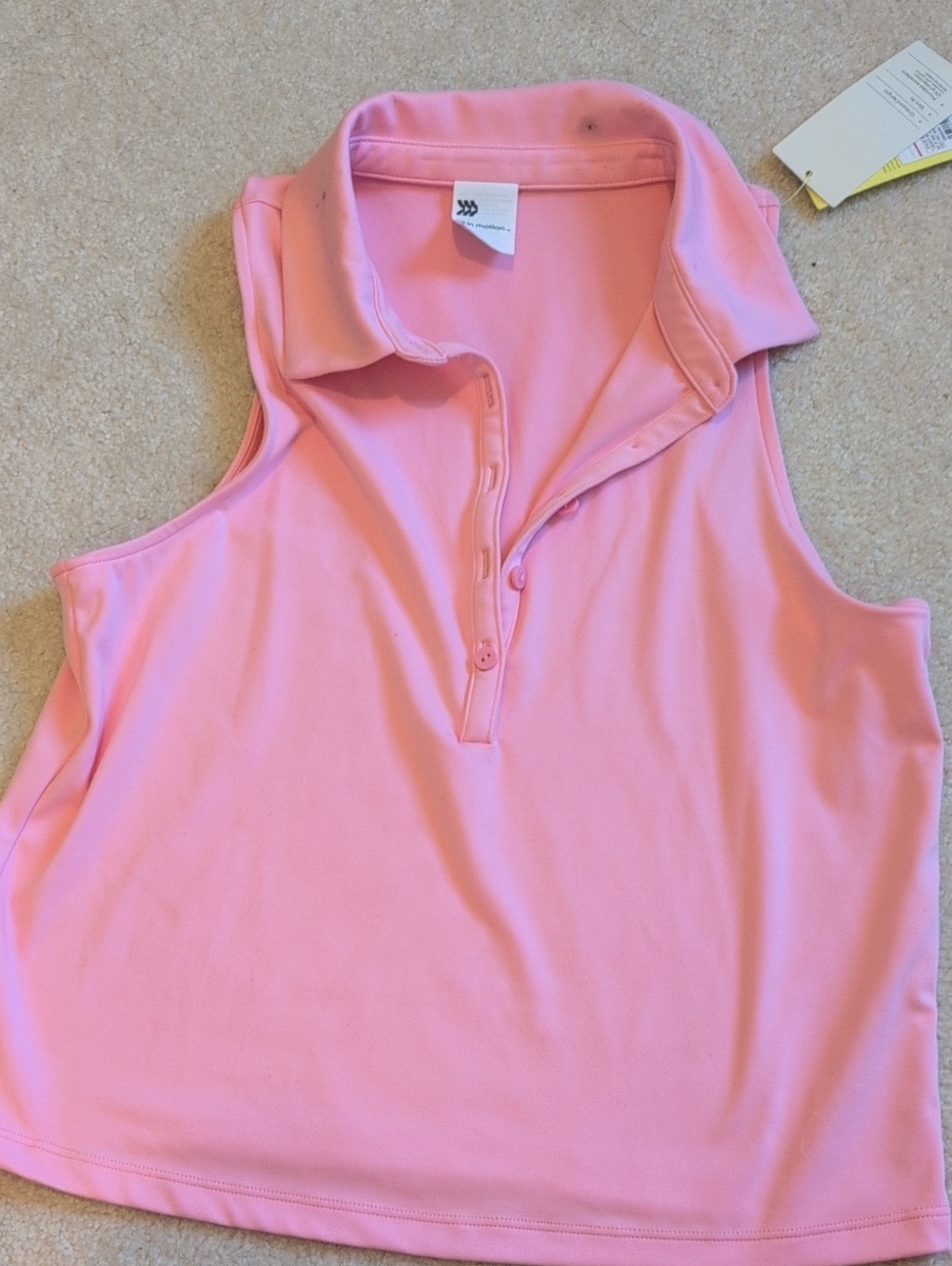 All in Motion Light Pink Polo Crop Tank Top